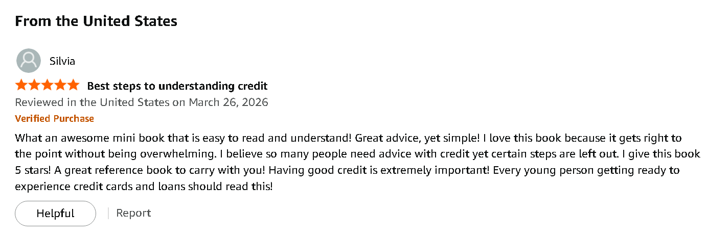 Verified Amazon review for The 655 Credit Operating System